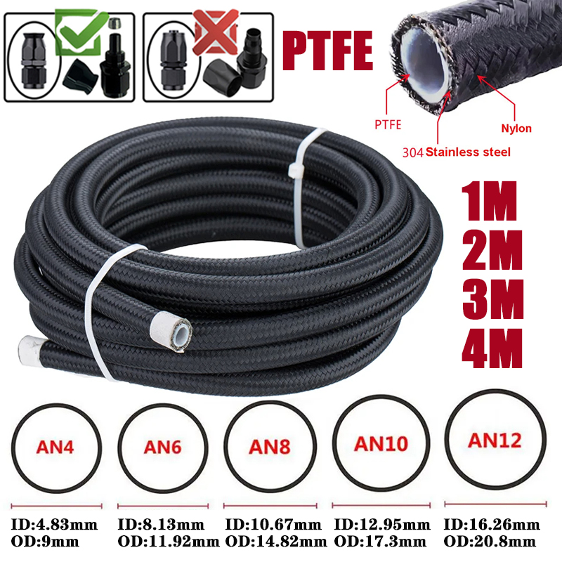 Ptfe Tape Thread - Шланг топливопроводный PTFE E85, 1М/2М/3М/4М, 3AN/4AN/6AN/8AN/10AN,